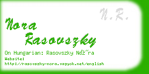 nora rasovszky business card